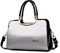 NICOLE & DORIS Damen Handtaschen Designer Frauen Umhängetasche PU Leder Schultertaschen Reißverschluss Handtasche Silber