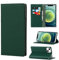 Copmob Case Compatible for iPhone 13 Mini With Card Holder With Strap,Genuine Leather Flip Wallet Case,[3 Slots][Magnetic Closure][RFID-Blocking],Phone Case Cover for iPhone 13 Mini - Dark Green
