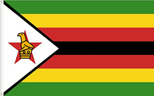 DRAPEAU DE ZIMBABWE QUALITÉ SATIN 90D DIMENSION 150X90 Grande taille