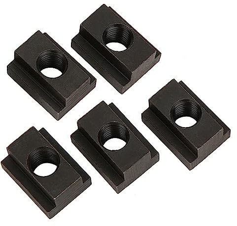 Lot de 5 écrous à rainure en T en acier, rainure en T au fini oxyde noir vis fixe etau perceuse colonne+écrous t slot m12 etau perceuse colonne vis fixe etau perceuse colonne