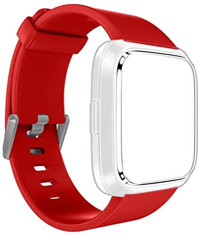 CoolGadget Armband kompatibel mit Fitbit Ionic aus Silikon, [Flexibles Sport Fitness Uhren Band], Damen und Herren - Rot