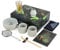 TEANAGOO Matcha Whisk Set Matcha Bowl avec Spout moulé en bambou Matcha Whisk Scoop Matcha Whisk Holding Tee Making Kit. 1 set de thé japonais (7pcs) +2 tasses (7,2 oz), S3, gris clair.