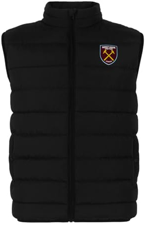 West Ham United FC Gift Boys Padded Body Warmer Gilet Black 4-5 Years