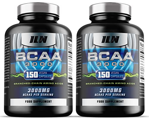 ILN – BCAA Capsules 3000mg – 2:1:1 Amino Acid Supplements (300 Capsules – 2 Month Supply) – Vegetarian BCAA Tablets