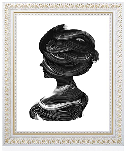 Monframe antiker Bilderrahmen Venezia - 40x60 cm Weiß Gold - Holzrahmen im Barock Stil