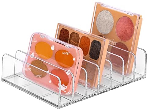 JESSCAT Paletten-Organizer, Kunststoff-Badezimmer-Theken-Organizer, Beauty-Mixer-Halter, große Kapazität, Kosmetik-Lidschatten-Make-up-Organizer für Badezimmer, Waschtischtheke (transparent, L)