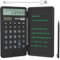 NEWYES Calculadora portátil con Bloc de Notas, Pantalla Grande de 2 líneas de 12 dígitos, calculadora de Escritorio Recargable con energía Solar para Estudiantes de Oficina, Escuela (Negro)