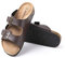 Hitmars Sandale Homme Bout Ouvert Tong Ete Mules Pantoufle Cuir Synthétique Claquette Piscine Plage Flip Flop Confort Boucle Marron-2-23n 45 EU