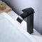 Tall Basin Mixer Tap Black Waterfall Hot & Cold Tall Waterfall Bathroom Taps Flat Spout Single Lever,Black