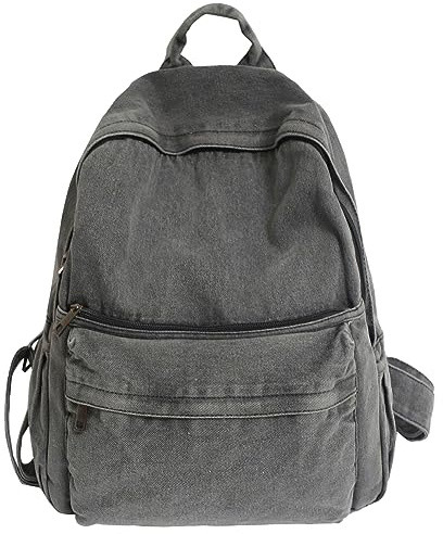AVZYARDY Canvas Rucksack Ästhetischer Rucksack for Damen und Herren College-Denim-Rucksäcke Vintage Rucksack Leichter Reise-Tagesrucksack for Mädchen im Teenageralter