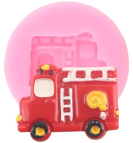 Seifenformen, 4,1 x 4,1 cm, Bagger, Feuerwehrauto, Kran, Silikonformen, Muldenkipper, Cupcake, Fondant, Kuchendekoration, Werkzeuge, Süßigkeiten, Harz, Ton, Schokoladenform, Stil B