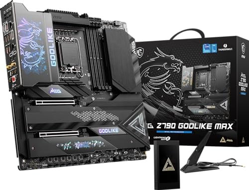 MSI MEG Z790 GODLIKE MAX Gaming Motherboard - Supports Intel 12th/13th/14th Gen Processors, LGA 1700, DDR5, PCIe 5.0, M.2, 10Gbps LAN, USB 3.2 Gen2, Wi-Fi 7, Bluetooth 5.4