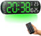 Orologio da parete digitale, 14 grande orologio digitale con telecomando- dimmer automatico/regolabile, 8 luci notturne di colore, 24/12 H orologio da parete per salotto ufficio aula, verde