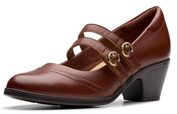 Clarks Women's Emily2 Jane Pump, Tan Leather, 5 UK