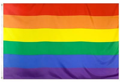 AORHOFJ Bandiera LGBT, Gay Pride Rainbow, 150 x 90 cm, per interni ed esterni, varie bandiere arcobaleno, resistente al vento e alla pioggia, con occhielli in ottone ,pride(LGBTQ)