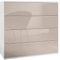Vladon Kommode hängend Pavos V3, Sideboard mit 4 Schubladen Weiß matt/Sandgrau Hochglanz (76 x 94 x 35 cm)