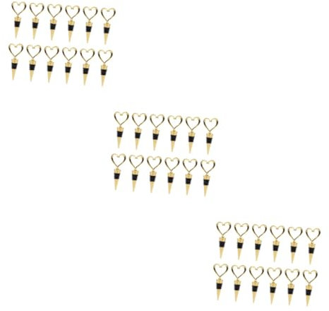 MAGICLULU 3 Set Tappo Per Vino A Forma Di Cuore Tappi Bottiglie Tappi Per Bottiglie Decorazioni in Oro Raccoglitore Di Tappi Per Vino Kit Sigillatrice Bomboniere Matrimonio Lega 12 Pezzi * 3