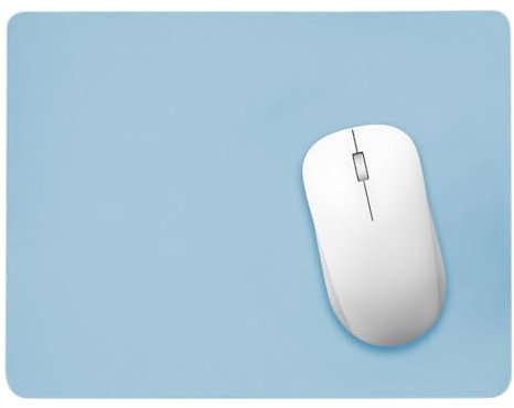 1 Stück Mauspad Mouse Pad mit Anti-Rutsch Gaming Mousepad Mous Pad, Mausped für PC mit glatter Oberfläche für Computer und Laptops Mauspad aus Leder, Maus Pad für alle Maustypen, 26 x 21 cm, Blau
