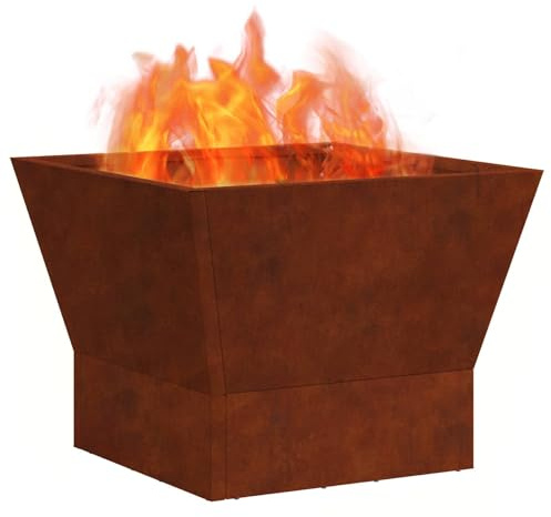 vidaXL Feuerstelle Rostoptik 40 x 40 x 35 cm Wetterfeststahl