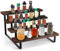 BTBHIHO 4 Tier Wooden Display Riser Stand, Ladder Shelf Organizer, Iron and Wood Display Rack, Smooth Polished Wooden Shelf, Spice Rack Organizer for Kitchen Cabinet Countertop Vanity Use
