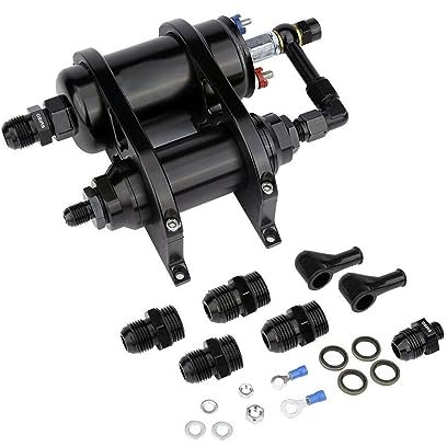 Pompe à carburant universelle 380LPH avec kit de support et amp; Filtre AN8 Compatible avec Bosch 044 0580254044