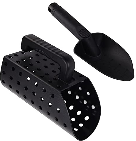 Saluaqui Efficient Metal Detecting Shovel with ABS Sand Sifter – Lightweight Multi-Purpose Sand Scoop for Children and Adults – Ideal for Metal Detection in, Soil, and Gravel