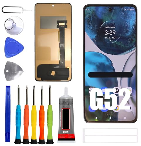 ERYNK Pantalla LCD para Moto G52 (G72/G71S/G82/Edge 30 XT2221-1, XT2221-2 [Sin función de Huella Dactilar] [6.6] Pantalla táctil digitalizador con Juego de Herramientas