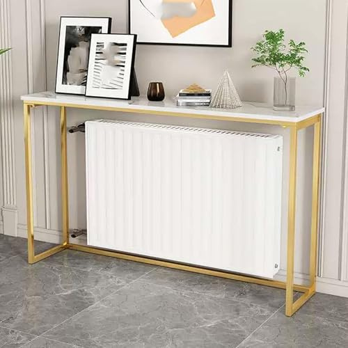 Radiator Cover Heater Covers for Radiators Sofa Console Table Metal for Hallway Bedroom Living Room Foyer(Gold,150cm/59in)