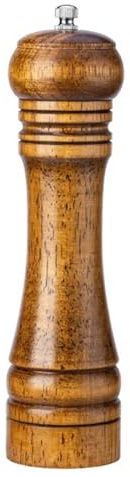 Wooden Pepper Grinder Salt Grinder Manual Pepper Mill Adjustable Coarseness Refillable Wood Peppercorn Crusher Mill for Kitchen Cooking Table Seasoning Tools 10in 8in 5in (M)