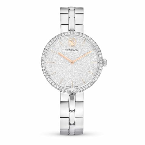 Swarovski Cosmopolitan Kollektion Uhr, Swiss Made, Metall-Armband, Silberton