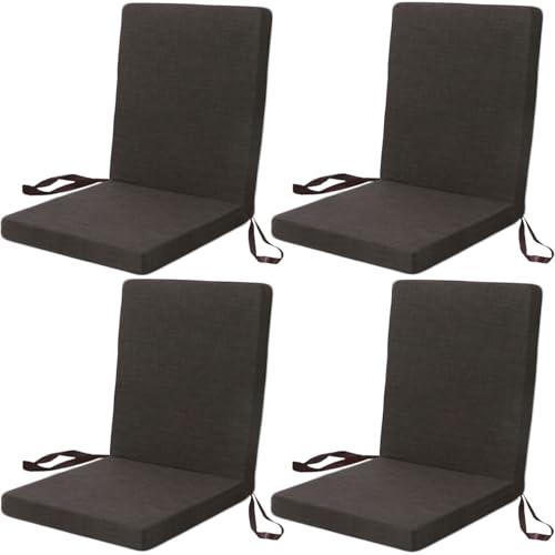Gartenstuhl-Kissenbezüge, 4er-Pack, 118 x 48 x 5 cm, hohe Rückenlehne, Sitzkissen mit Bändern für Terrassenstühle im Freien, Möbelkissen, Loungesessel, Polster