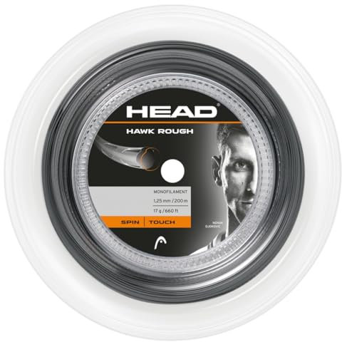 HEAD Unisex-Erwachsene Hawk Rough Rolle 200 Tennis-Saite, Anthracite, 17