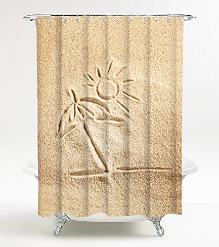 Sanilo Duschvorhang Sunshine 180 x 200 cm, hochwertige Qualität, 100% Polyester, wasserdicht, Anti-Schimmel-Effekt, inkl. 12 Duschvorhangringe