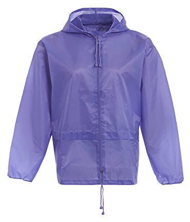MyShoeStore Kids Plain Kagool Raincoat Unisex Boys Girls Childrens Waterproof Summer Hooded Toddlers Pack Away Cagoule Casual Jacket Shower Proof Windbreaker Kagoul Outdoor Festival Mac Top(Lilac,34)