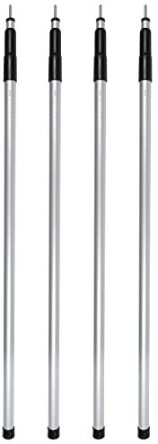 noorsk® Aufstellstangen Set Aluminium 4 oder 6 Stück Teleskopstangen 80-180 cm oder 100-240 cm für Vorzelte, Planen, Tarps | Big - 4 Stück