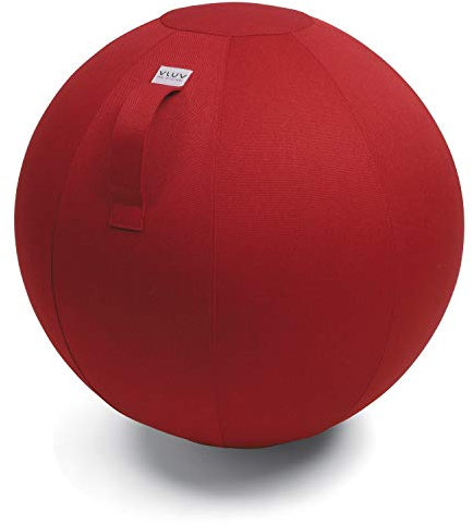 VLUV® BOL LEIV Sitzball Büro Ergonomisch [Atmungsaktiv mit Tragegriff und Wegrollschutz] Waschbarer Stoffbezug | Schwangerschaftsball| Gymnastikball Schwangerschaft Sitzball