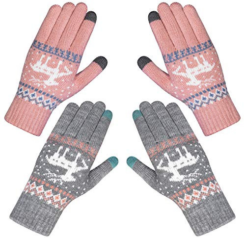 Chalier Fashion Warme Winterhandschuhe für Damen, Winter Touchscreen Handschuhe, Winddichte Warme Fäustlinge
