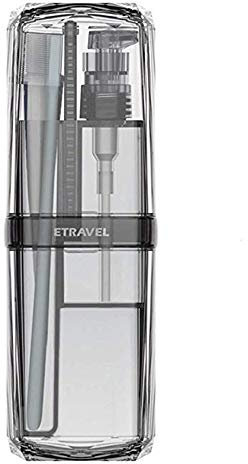 Tragbarer Zahnbürstenbecher, 8-in-1-Waschset, Aufbewahrungstasche, Zahnbürste und Zahnpasta, Duschgel, Shampoo, Kamm, Reise-Kits, Toilettenartikel, Sub (grau)