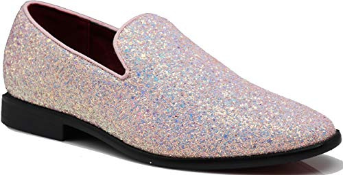 SPK04 Herren Vintage Glitzer Kleid Loafers Slip On Schuhe Klassische Smoking Kleid Schuhe