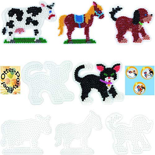 HAMA Bügelperlen-Bastel-Set midi-Stift-Platten-Set midi Pferd + Kuh + Hund + Katze #5