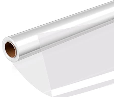 Trintion Cellophane Wrap 100m x 80cm Clear Cellophane Roll Durable Cellophane Gift Wrapping Roll for Hampers Flowers Crafts Baskets for Valentine Birthday Festival