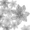 KAHEIGN 30pcs Christmas Glitter Poinsettia, 7.5/10 /15cm Tree Ornament Flowers Decor for Wreaths, Garland (Silver)