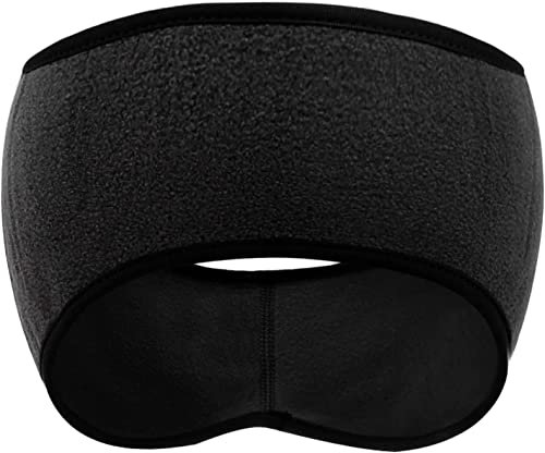 SAVITA 1 pc Headband Sport Bandeau Hiver Cache Oreille Anti Transpiration pour Running, Homme, Femme (Noir)