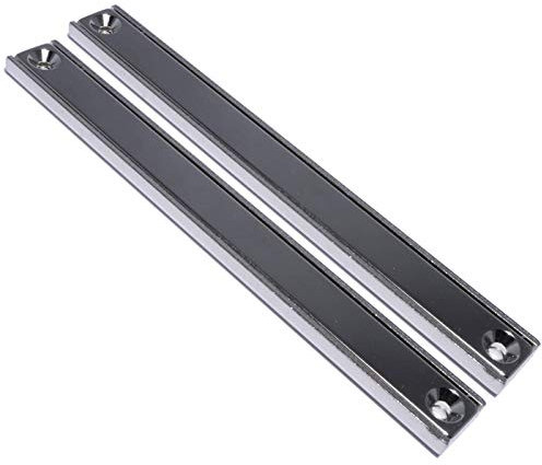 Neodym Magnete mit Loch - Magnetleiste Bohrung Senkung - 120mm - 2 Senkbohrung - 50Kg Starker Magnet - Flachleiste - Topfmagnet Rechteckig - Quader zum Festschrauben