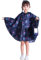 Gaga city Kinder Regenponcho Mädchen, Regencape mit Kapuze Regenmantel für Jungen Unisex Blauer Flamingo/L