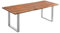 SAM Esszimmertisch 240x100 cm Laurina, Baumkantentisch aus Akazienholz, massiv + nougatfarben, U-Metallgestell Silber, Esstisch mit echter Baumkante
