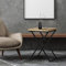 WOMO-DESIGN Beistelltisch Beino 48x35x63cm, Natur/Schwarz, Unikat, handgefertigt aus Massivholz Mangoholz, Metallgestell, Industrie Design, Moderner Wohnzimmertisch Sofatisch Couchtisch Kaffeetisch