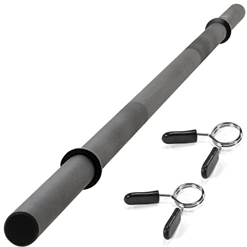MAXXIVA® Langhantelstange - 120/140/160/180 cm, 30mm, bis 300kg, Stahl, Chrom, Federverschluss - Langhantel, Hantelstange, Langhantel-Stange, Bankdrücken (Schwarz, 140 cm)