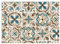 Rétro Rouleau Sticker Carreaux de Ciment Marron et Bleu 45 x 150 cm