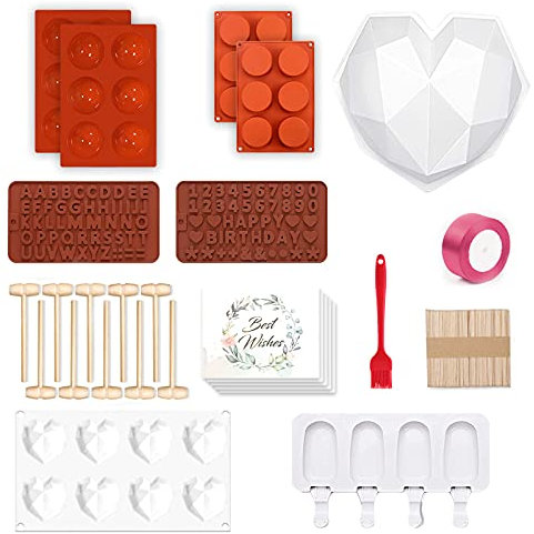 Luvan Oreo-Schokoladenform aus Silikon, bruchbare Herzform, Zahlen- und Buchstabenform für Valentinstag, Kindergeburtstag, Weihnachten, Ostern, Party, für Geburtstag, Halloween